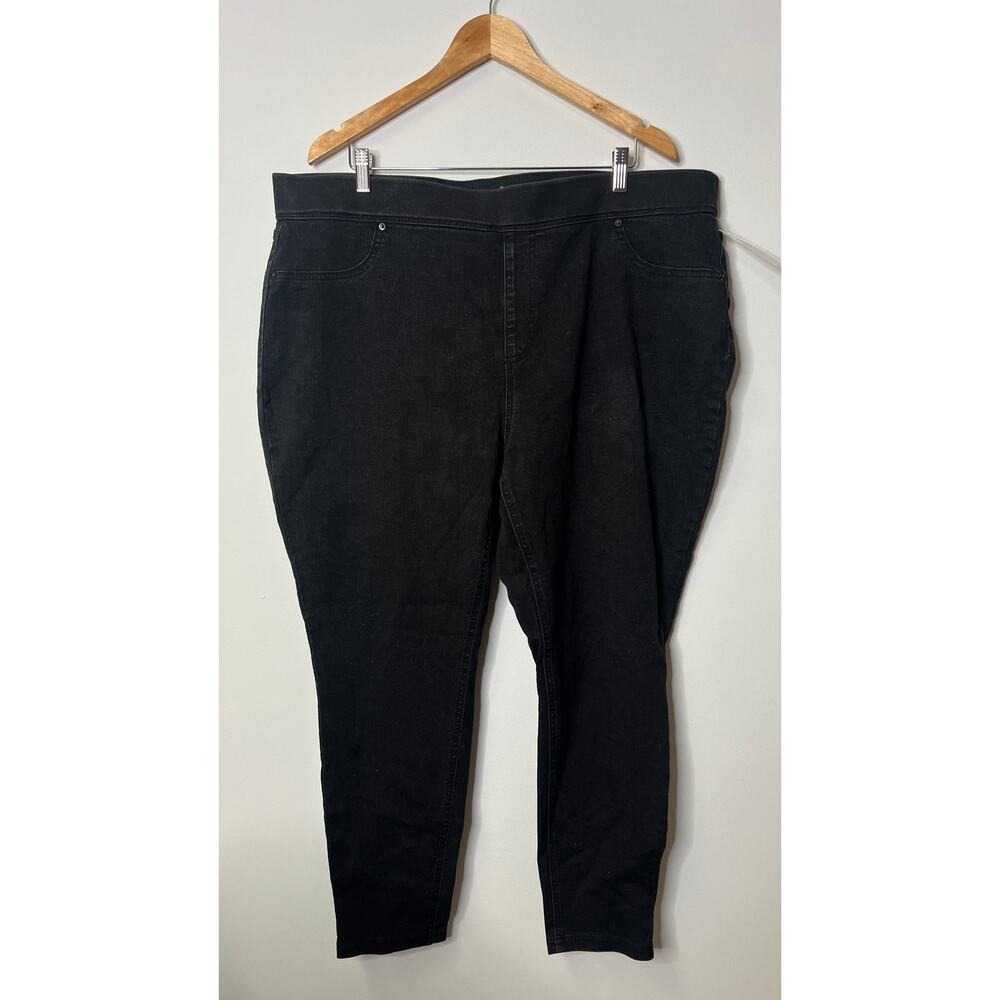 Terra & Sky Women's Black Pull-On Ankle Jeans/Pants - Size 2X (20W-22W)